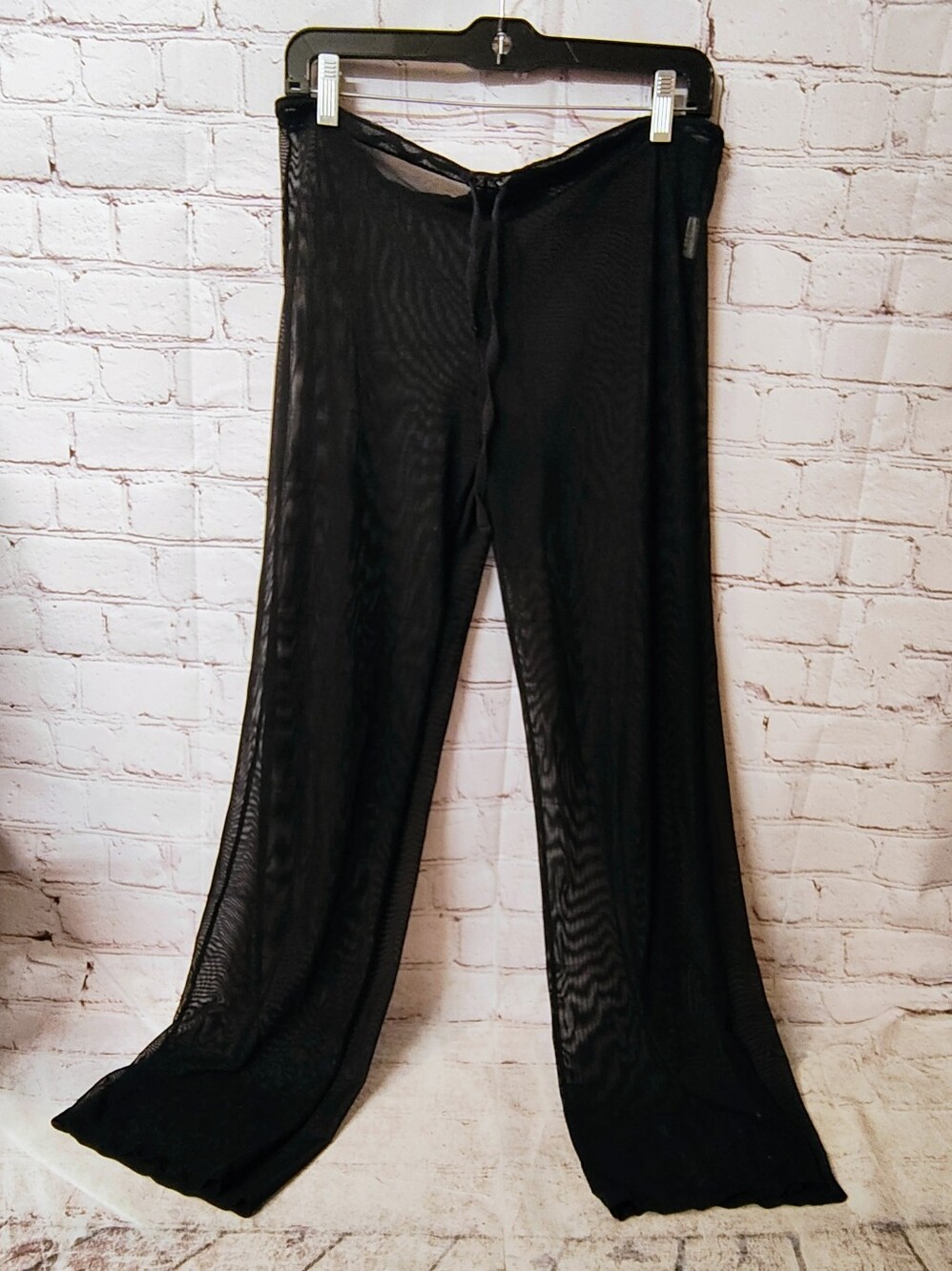Phax Black Sheer Y2K See Through Cover Up Wide Pants Bratz Small 32